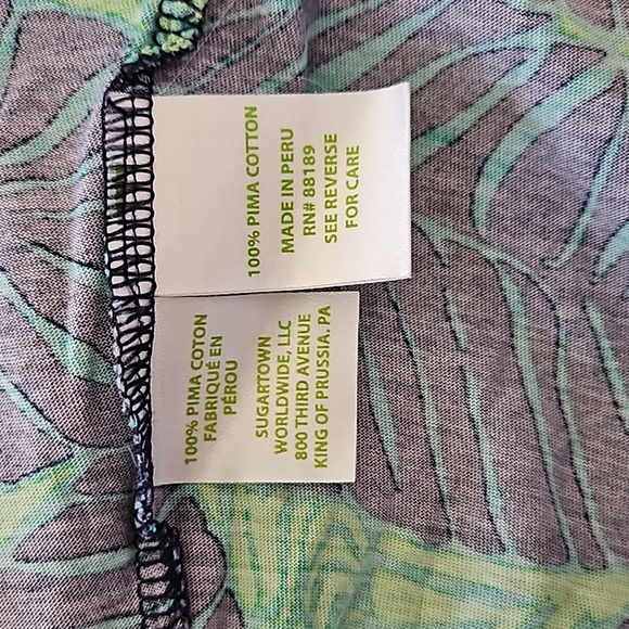 Lilly Pulitzer Womens Porter Shirt Green Blue Under The Palms Henley Size Small - Picture 6 of 10